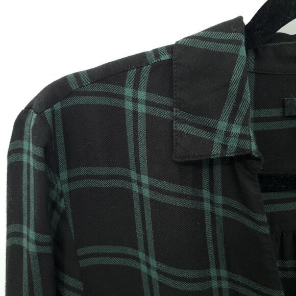 Madewell Wrap-Front Shirt in Palma Plaid M Old Vine (Black and Green Plaid) - Picture 7 of 15